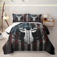 thumbnail image 2 of Erosebridal Rustic Patriotic Quilt King for Women Men, Deer Silhouette Print King Coverlet Set, 3-Piece, 2 of 7