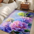 thumbnail image 4 of Pink Purple Floral Area Rugs 3'x5', Small Throw Rugs for Living Room Bedroom, Spring Hydrangea Flower Fantasy Botanical Indoor Outdoor Rug Non-Slip Low Pile Carpet Runner Reversible Floor Mats, 4 of 8