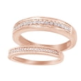 thumbnail image 2 of AFFY Round Cut White Natural Diamond His and Hers Wedding Band Ring Set in 14K Rose Gold, 2 of 2
