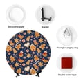thumbnail image 4 of Bingfone Gingerbread Delights Print Bone China Dinner Decorative Plates,Handmade Ceramic Dinner Plate with Stand for Home Club-7in, 4 of 6