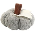 thumbnail image 2 of Autumn Pumpkins 3Pcs Rustic Farmhouse Crochet Knit Faux Pumpkins for Fall Harvest Thanksgiving Halloween Mantel Table Decor(Grey), 2 of 5