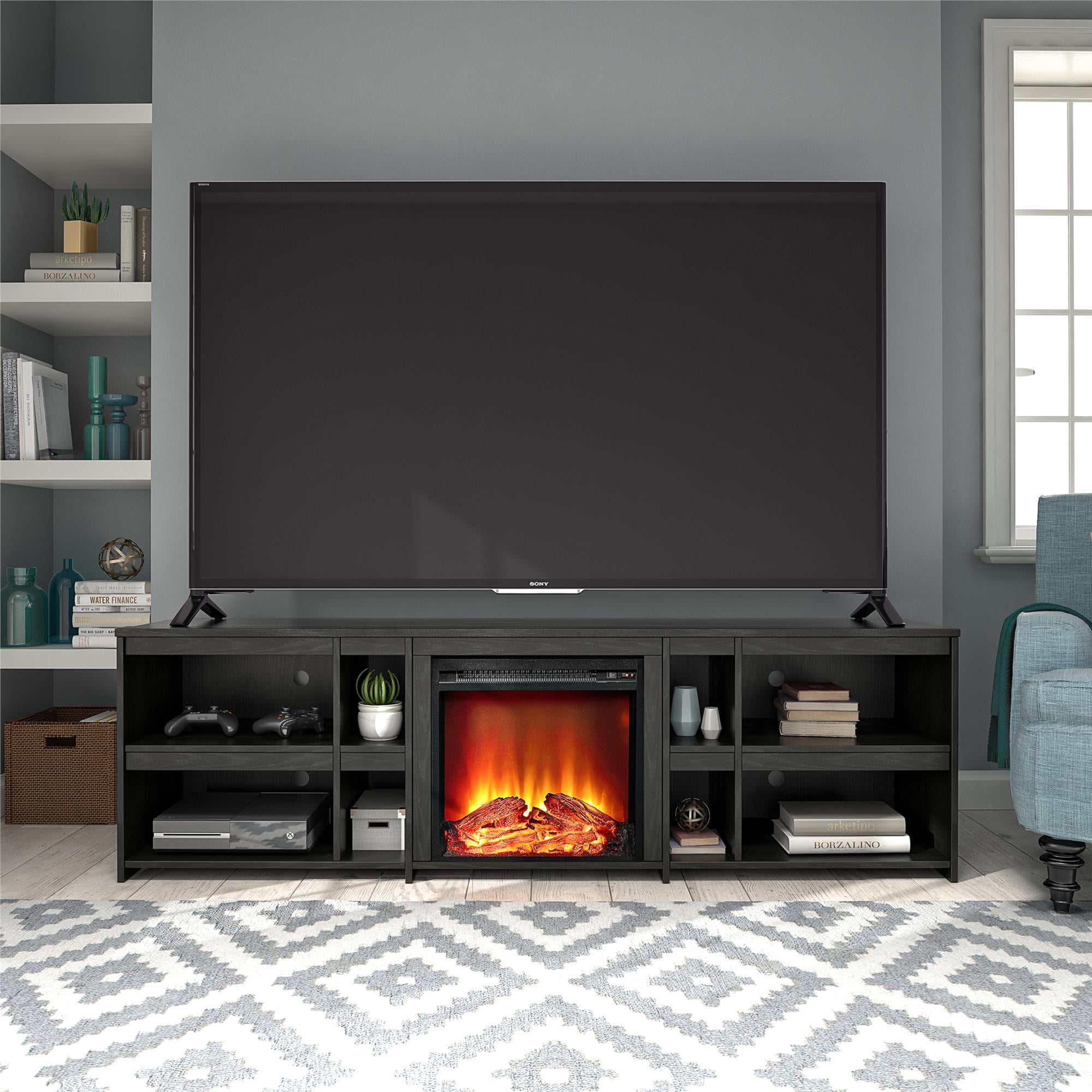 tv stand with electric fireplace