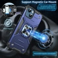 thumbnail image 3 of Designed for iPhone 14 Case, Military Grade Protective Phone Case Cover with Enhanced Metal Ring Kickstand [Support Magnet Mount] Compatible with iPhone 14 6.1, Blue, 3 of 5
