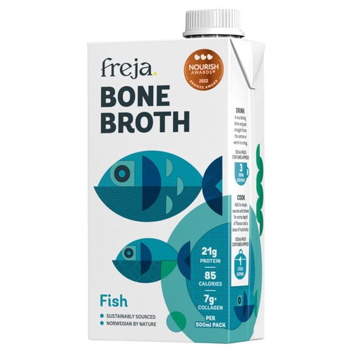 Freja Fish Classic Bone Broth 500ml, British Import (Pack of 2)