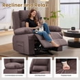 thumbnail image 5 of JONPONY Home Modern Comfort Reclining Chair,Elderly Single Rocker Sofa with Side Pocket for Bedroom Home Theater,Brown, 5 of 16