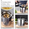 thumbnail image 2 of BRIGHTFUFU 1 Set Grease Container for Kitchen with Strainer Stainless Steel Oil Filter Pot Large Capacity Oil Holder for Cooking Convenient Oil Storage Can for Home, 2 of 7