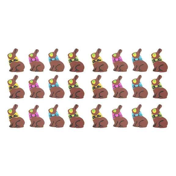 24 Cute Tiny Chocolate Bunny Erasers - Easter - Small Novelty Prize Toy - Party Favors - Gift - Bulk 2 Dozen