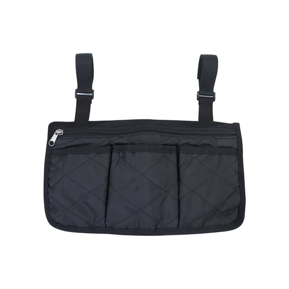 Black Black Wheelchair Armrest Storage Bag Large Capacity For Seniors Elderly Side Pouch Organizer