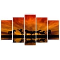 thumbnail image 1 of Cuadros Decorativos Punto de cruz completo 11CT DIY 5 paneles Sunset Horses Impreso Kits de bordado Artesanía JShteea Nuevos Originales, 1 of 8