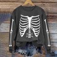 thumbnail image 2 of VKOYWKM Women Halloween Sweatshirts Crewneck Sweatshirts Skeleton Graphic Pullover Vintage Spooky Print Long Sleeve Fall Oversized Sweatshirt, 2 of 7
