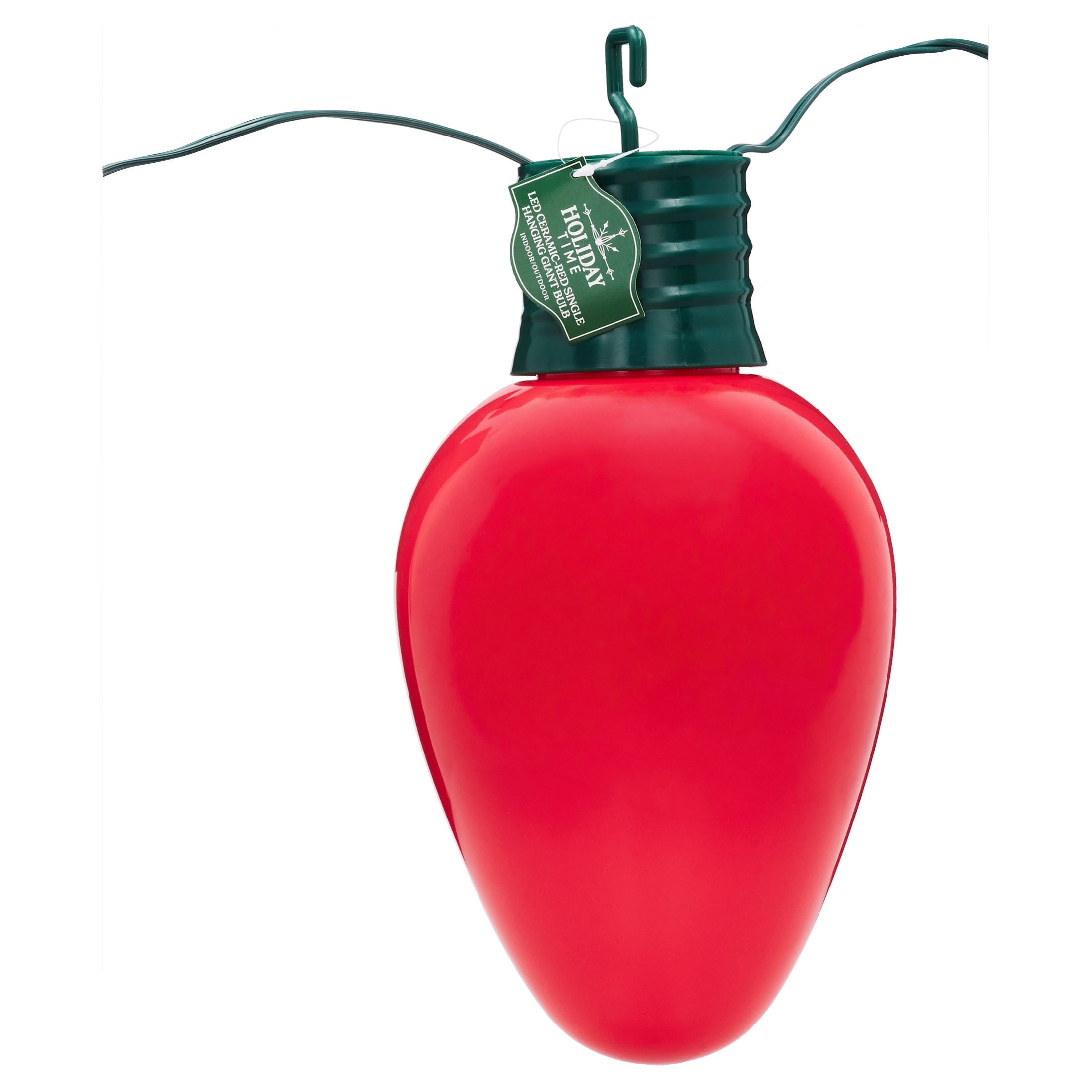 Indoor/Outdoor LED Giant Hanging C9 Bulb Christmas Light, Ceramic Red, 14", by Holiday Time