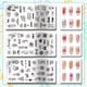 thumbnail image 3 of Juego de 3 placas para estampar uñas con diseño de palabras, flores, atrapasueños, corazones y otros elementos decorativos. Placas de acero inoxidable con imágenes para uñas., 3 of 7