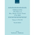 thumbnail image 1 of Pre-Owned Thraliana : The Diary of Mrs. Hester Lynch Thrale Later Mrs. Piozzi 1776-1809: 1776-1784, 1 of 1