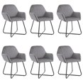 thumbnail image 1 of vidaXL Dining Chairs 6 pcs Grey Velvet, 1 of 5