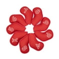thumbnail image 3 of Cubiertas de cabezales de 9pcs Golf Club, regalos de golfistas protectores creativos, accesorios livianos, premium, de moda portátiles a prueba de Rojo, 3 of 8