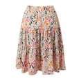 thumbnail image 5 of oqasdz Floral Prints A Line Skirts for Women High Waist with Flowy Design Ruffle Pleated Casual Loose Fit Summer Skirt for Outdoor Daily Wear, 5 of 9