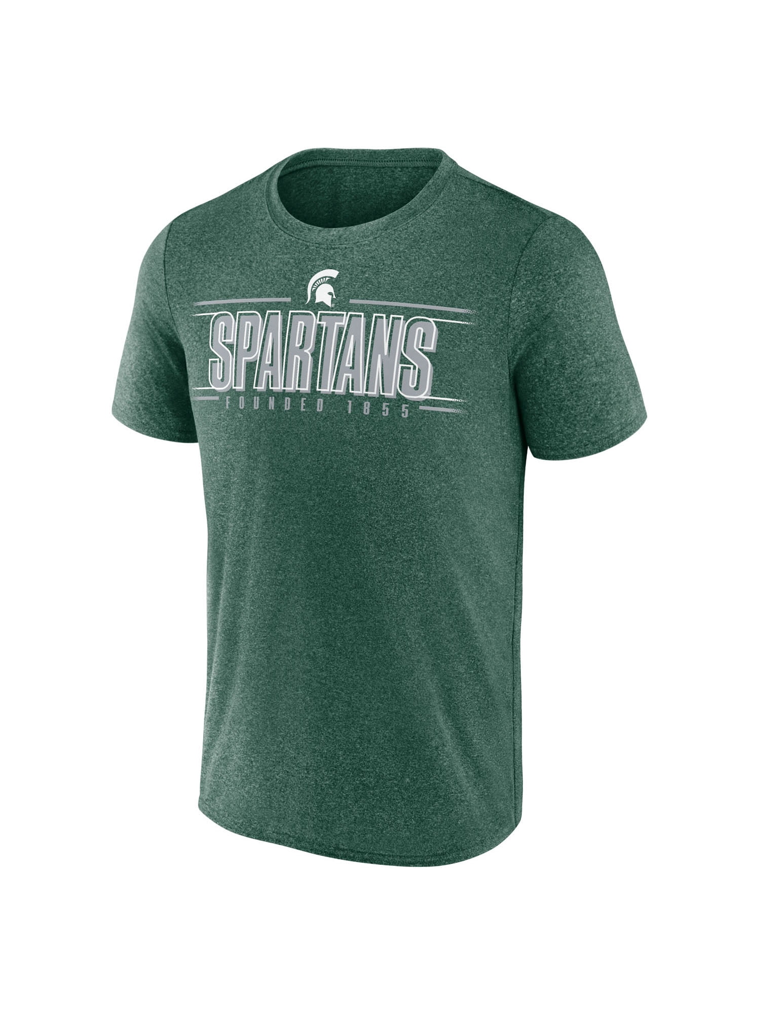 NCAA Michigan State Spartans Men's Heather Green Synthetic Short Sleeve T Shirt