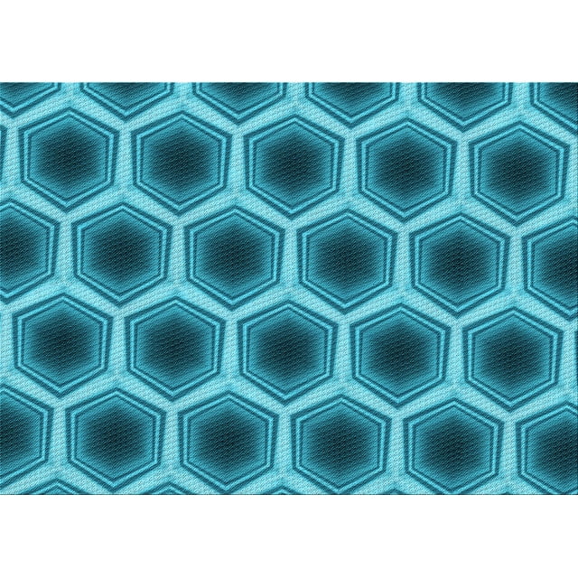 Ahgly Company Tapis d'Intérieur Lavables en Machine Rectangle Transitionnel Vert Cyan Foncé, 4' x 6'