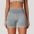 thumbnail image 4 of Women's Ribbed Seamless Biker Shorts with Stretch Fabric and Smooth Fit - Medium, Gray, 4 of 7