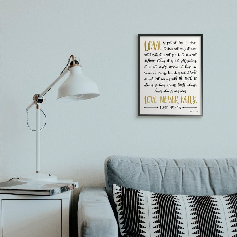 Stupell Industries Love Is Patient Psalm Faith Based Word Design Designed by Susan Ball