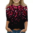 thumbnail image 2 of Blusas y camisas de manga larga con cuello redondo y estampado infantil, manga 3/4/cuello redondo tres cuartos, camisa y top para niños, top de poliéster para niños, 2 of 5