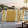 thumbnail image 3 of Lumbar Pillow Covers 20x12 Inch Set of 2, Vintage Turmeric Yellow Striped Waterproof Outdoor Pillow Covers, Farmhouse Modern Stripes Boho Decorative Cushion Pillowcases for Patio Garden Couch Bed, 3 of 9