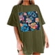 thumbnail image 1 of Faldas Cortas para Mujeres, Impresión de Flores Casual Oversized Camiseta de Manga Corta Top Hecho de 95% Poliéster 5% Spandex para Primavera Verano, Falda Corta de Verano, 1 of 7