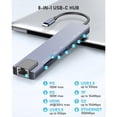 thumbnail image 4 of USB C Hub Ethernet,4K USB C To HDMI Hub,8 IN1 Type C Adapter,Dock Dongle Compatible, 4 of 6