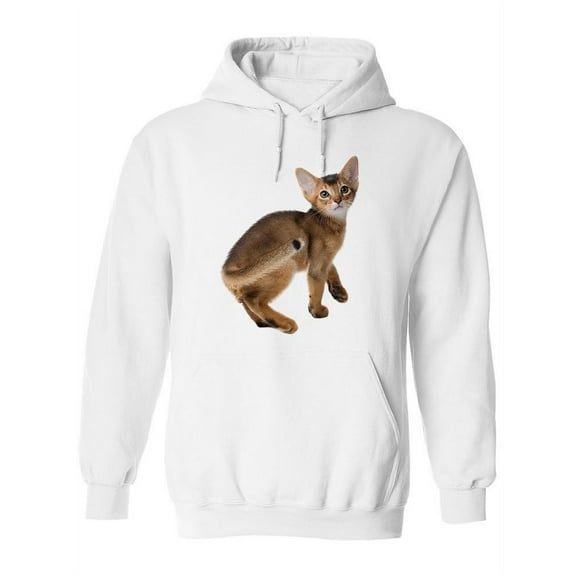 Cute Ruddy Abyssinian Kitten Hoodie Women -Image by Shutterstock, Female x-Large