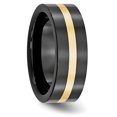 thumbnail image 4 of Ceramic Black 14k Gold Inlay 8mm Wedding Band Ring Man Precious Metal   For Dad Mens  For Him, 4 of 11