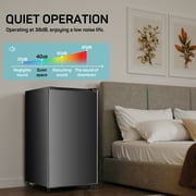 TINKLE WELL 3.2 Cu Ft Mini Fridge with Freezer, Compact Single Door Refrigerator, Energy Efficient, Low Noise, Adjustable Thermostat for Bedroom, Dorm, Office, Black
