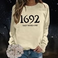 thumbnail image 2 of WEIWEN 1692 They Missed One Sweatshirt Women Halloween Witch Long Sleeve Shirts 1692 Salem Casual Crewneck Pullover Sweaters Gift Tops Women's Clothing Beige, XXL, 2 of 6