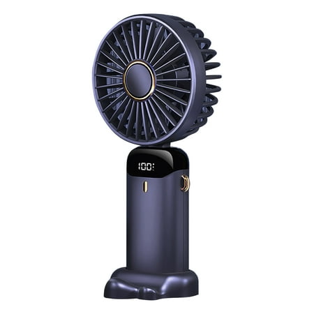 

ZYmall Mini Fan Silent Powerful Digital Display Fashion 5-speed Wind Handheld Cooling Fan for Dorm