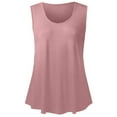 thumbnail image 6 of QUINDOS Tank Tops for Women Clearance Pink Summer Sports Fashion Solid Vest Round-Neck Loose Sleeveless T-shirt Pullover Tops Camisoles for Women Plus Size, 6 of 6