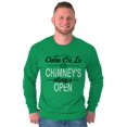 thumbnail image 3 of Christmas Come On In Chimney Open Men's Long Sleeve Tee T Shirt Brisco Brands S, 3 of 6