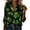 Multicolor1, variant on HAiming St Patricks Day Shirt Women Long Sleeve Shamrock Printed Satin Button Down Tops Vacation Clothing