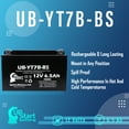 thumbnail image 5 of 2-Pack UpStart Battery Replacement 2005 Yamaha YFZ450 450CC Factory Activated, Maintenance Free, ATV Battery - 12V, 6Ah, UB-YT7B-BS, 5 of 9