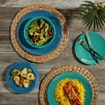 thumbnail image 2 of Tabletops Gallery 12 Piece Green Blue Melamine Dinnerware Set Plates Bowls for Indoor/Outdoor Use, Service for 4, Tropical, 2 of 9