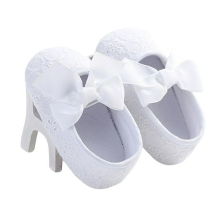 

Xiaoluokaixin Newborn Shoes Soft Sole Floral Bow Trainers 0-18 Months