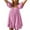 Pink, variant on qucoqpe Womens Summer Beach Mini Dress Square Neck Short Sleeve Front Pleated Sun Dress Casual Loose T-shirts Dress