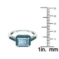 thumbnail image 4 of SZUL Women's 2 1/2 Carat Emerald Cut Aquamarine and 1/3 CTW Blue Diamond Ring in 10K White Gold, 4 of 6