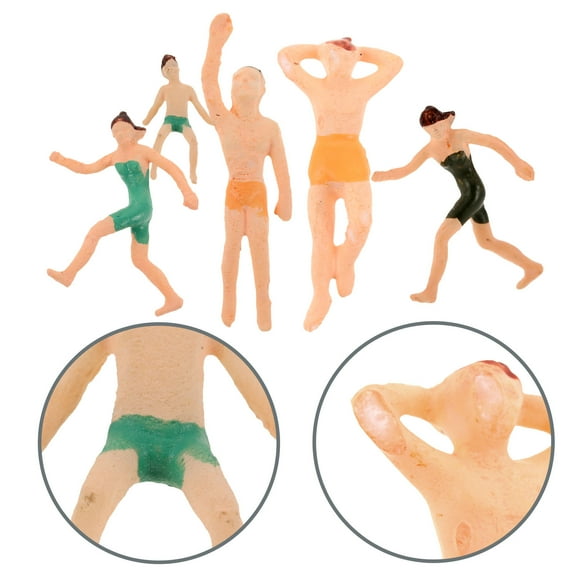 FRCOLOR 5pcs Mini Swimming Figures Miniature People Figurines People Scenery Layout Beach Figurines Model For Train Scenery Dollhouse Displays