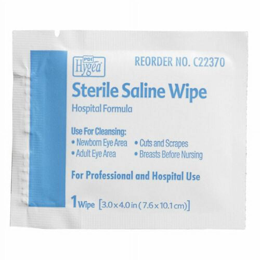 Saline Wipe Hygea Individual Packet Saline Unscented 24 Count  6 Pack