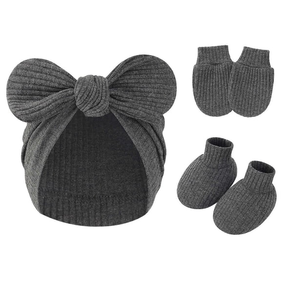 Cotton Breathable Gloves Nursery Hat Footwear for Boy Girl Baby Mittens Socks Hat Hand Mittens Toddler No Scratch Mitts pink