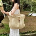 thumbnail image 6 of Kukuzhu Women Straw Shoulder Handbag Straw Tote Bag with Tassel Large Summer Beach Bag Woven Handmade Shoulder Bag Purse, 6 of 7