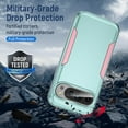 thumbnail image 2 of KOMI Designed for Google Pixel 9 Pro, Military Grade Drop-Proof Shockproof Anti-Scratch Case,Slim Fit Strong and Durable Phone Protection Cover for Google Pixel 9 Pro, Green+Pink, 2 of 5