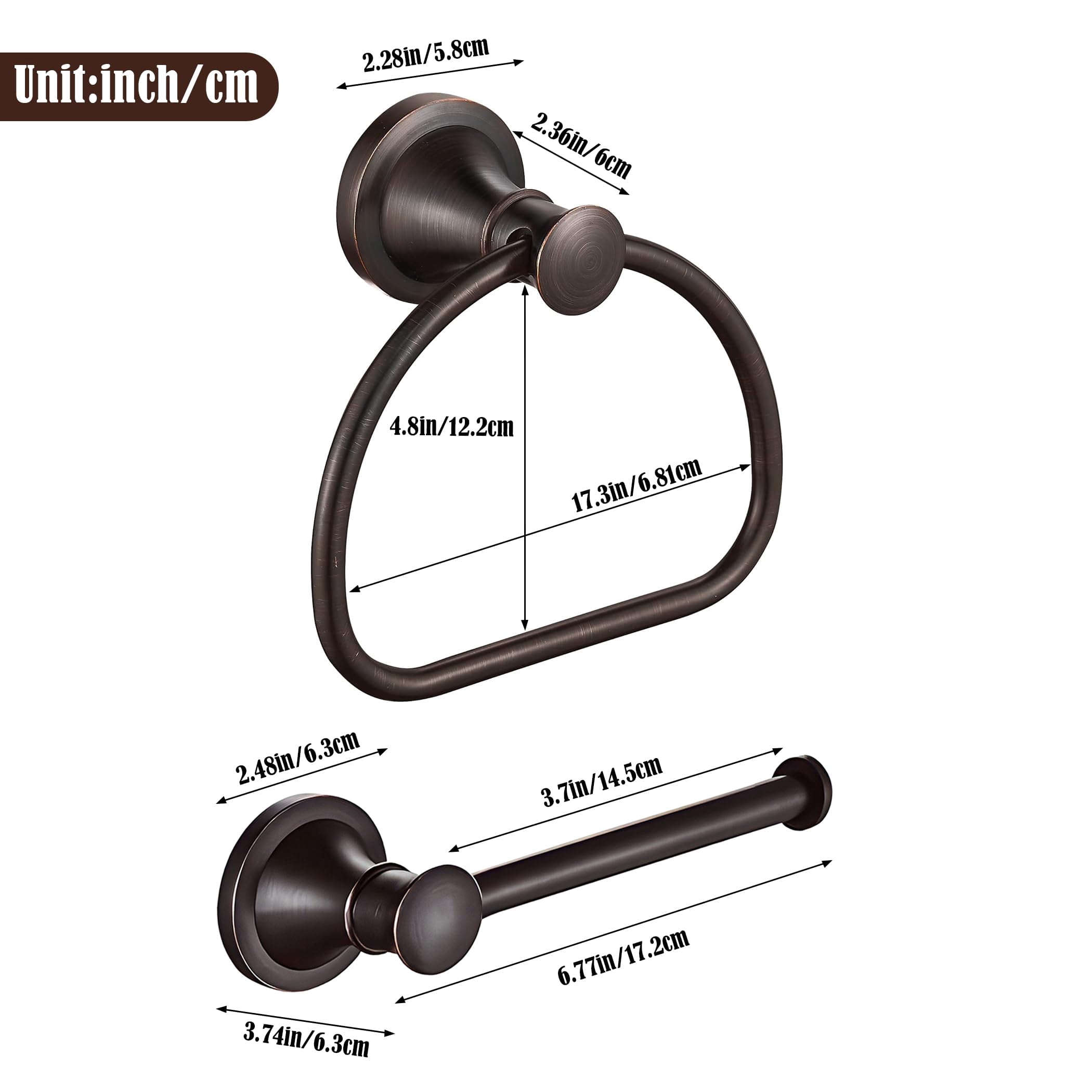 Toilet Paper Holder Bronze Half Round Wall Mount Bathroom Accessory