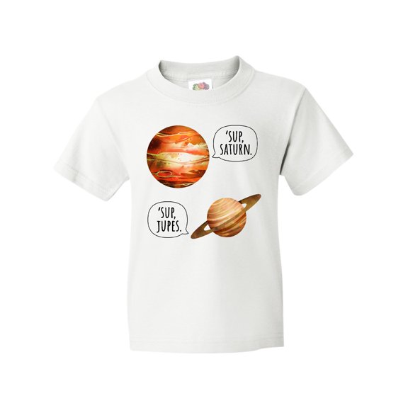 Inktastic Jupiter and Saturn Space Humor "Sup Saturn", "Sup Jupes" Youth T-Shirt