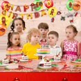 thumbnail image 3 of SINGOMON 2PCS Rectangular Fire Truck Table Cloths, Red, 130x220cm, Disposable, Firefighter Party Favors, Firetruck Birthday Decorations, 3 of 5