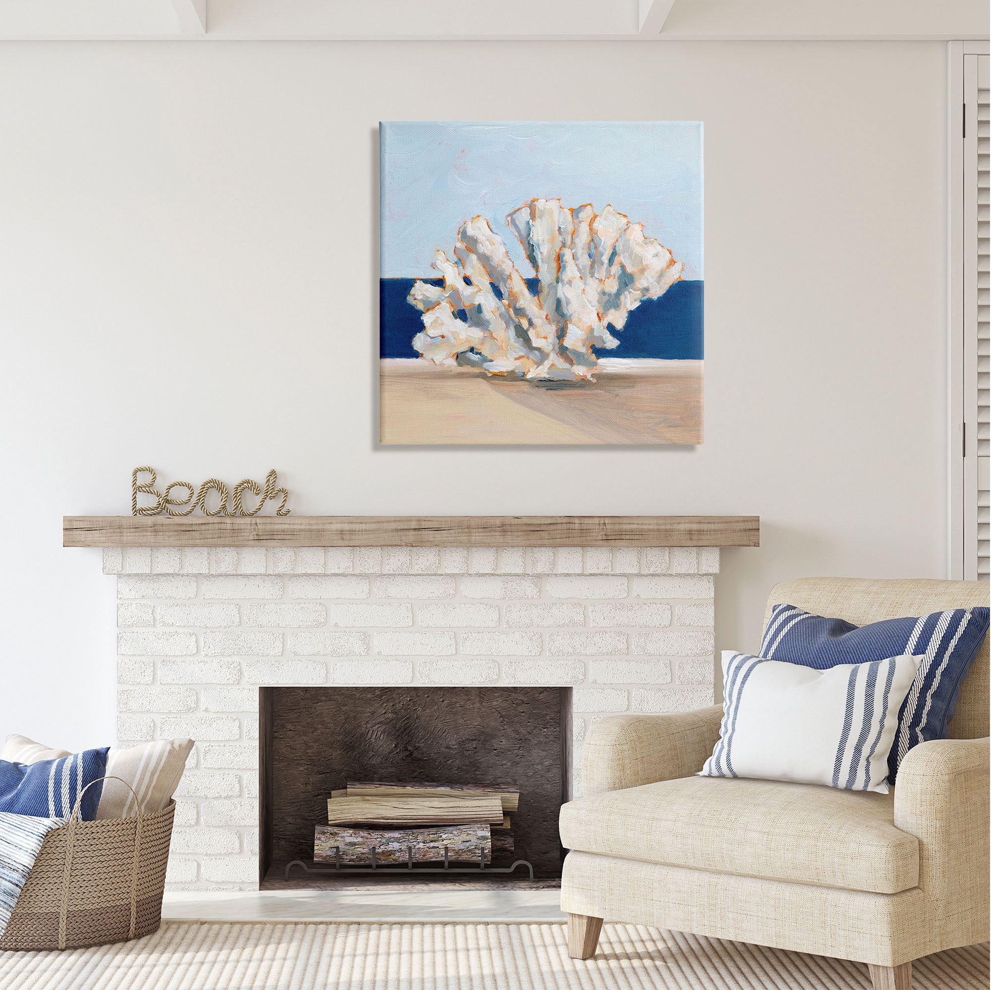 Stupell Industries Ocean Coral Still Life Animals & Insects Painting Gallery Wrapped Canvas Print Wall Art, 30 x 30